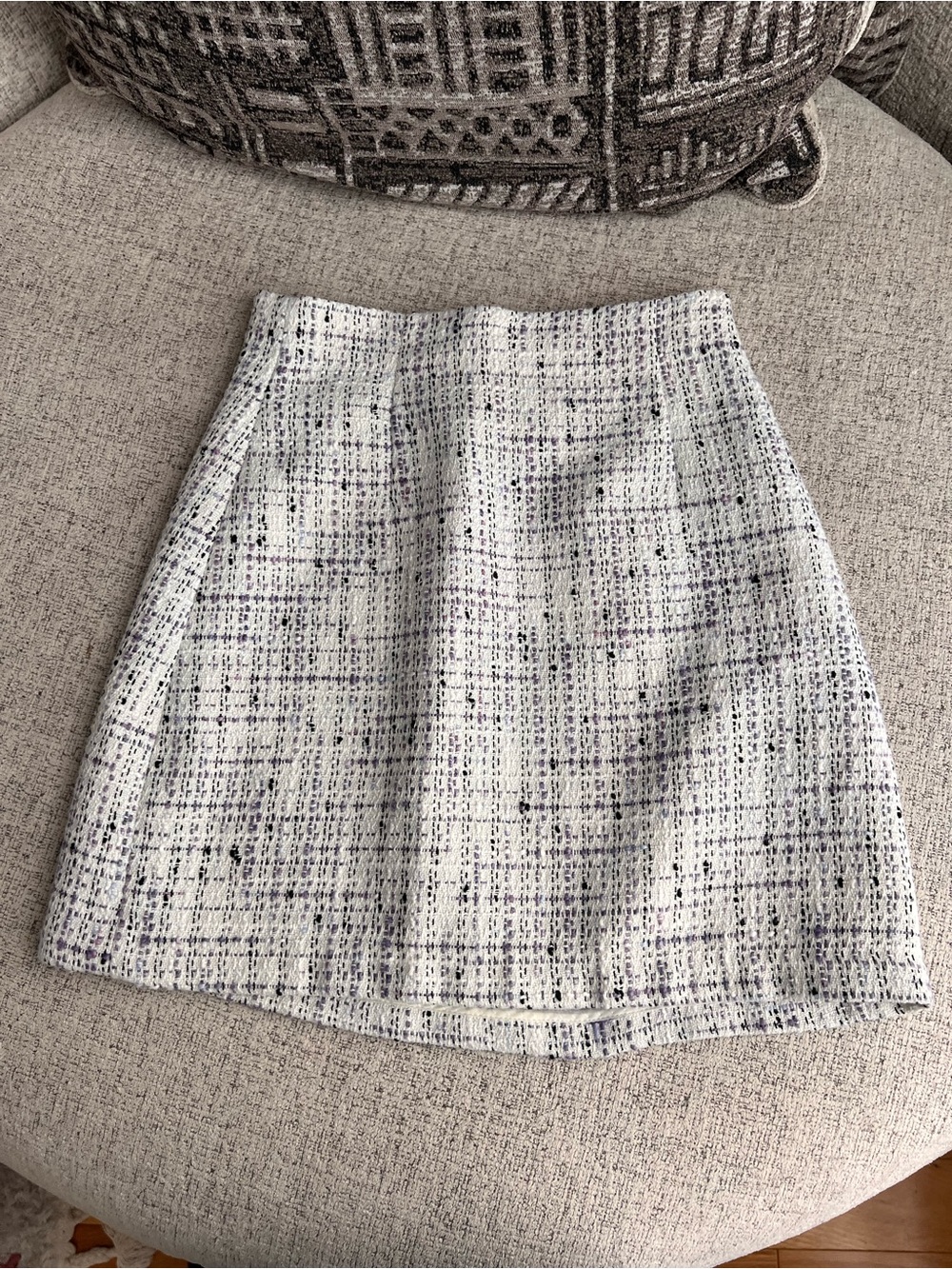 Babaton white tweed skirt